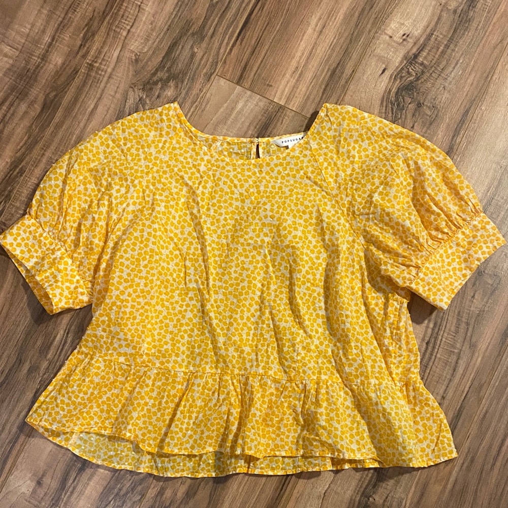 POPSUGAR Yellow Flower Blouse